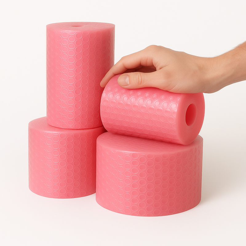 High-Performance Pink Anti-Static Bubble Wrap Shockproof Static-Resistant Rolls for Tech  Electrical Equipment
