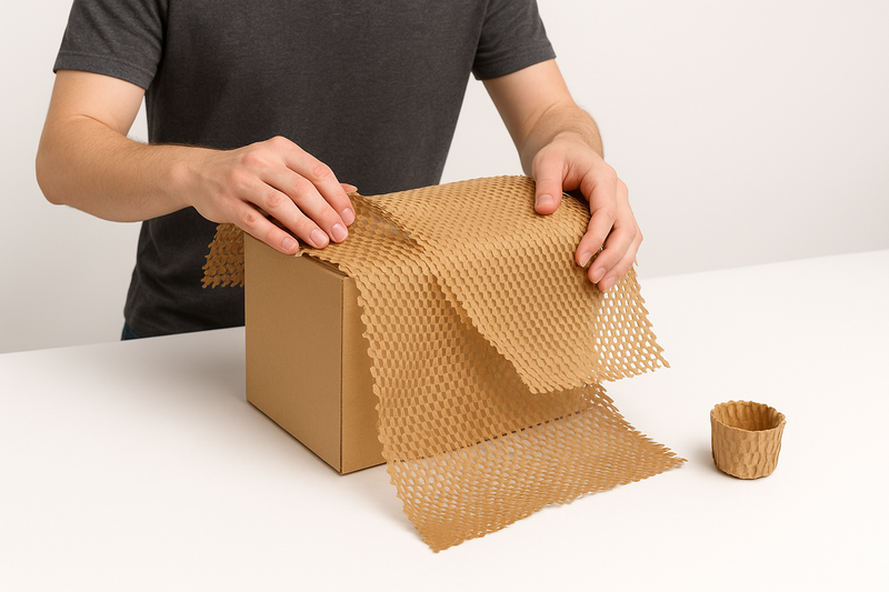 Premium Honeycomb Paper Wrap Best-Selling Plastic-Free Cushion Packaging Brown/Black/White Options