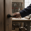 Modern Round Lever Door Handle Set - Matt Black Finish