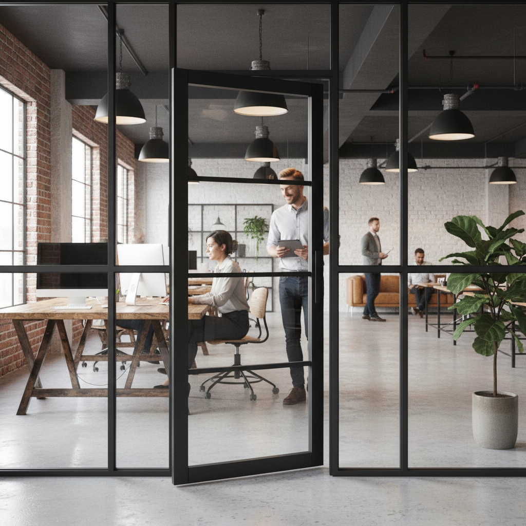 Fully Finished Internal Door with 4 Clear Glass Panels - ...
