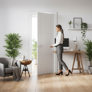 Internal White Trent Door - 3 Panel Design, Semi-Solid Co...