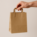 Heavy-Duty Brown Kraft Paper Bags with Handles Sustainable Stylish Carrier Bags for Retail Food