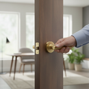 Premium Modern Door Handle Set with Round Rose, 10mm Depth, 126mm Length and 10-Year Guarantee