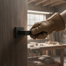 Designer Square Lever Door Handle Set in Matt Black Finis...