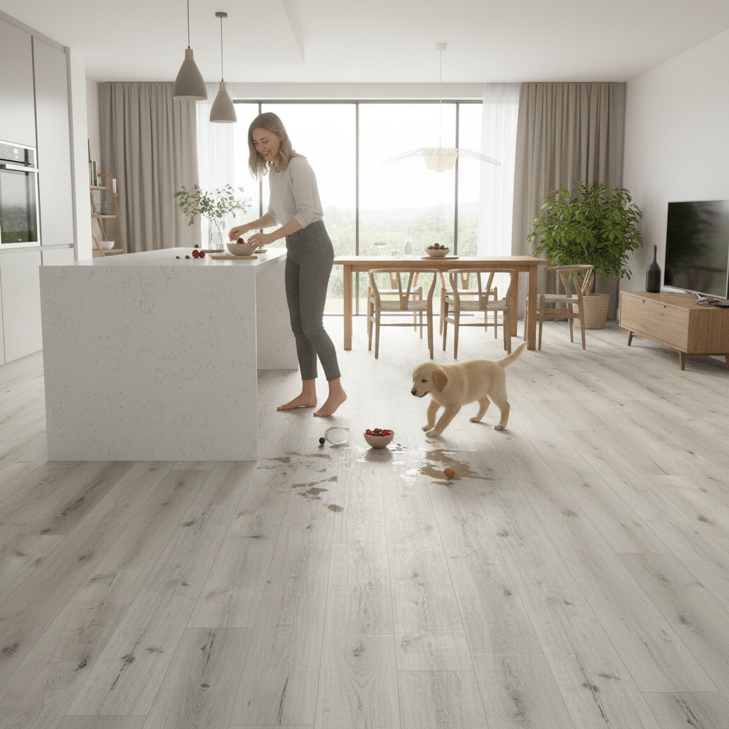 Premium 5mm Rigid Core Vinyl Flooring with Waterproof Surface and Valinge 5G-i Click System