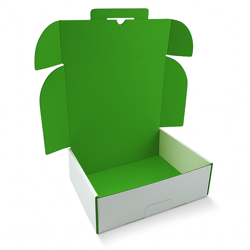 Premium Coloured Postal Boxes White Kraft Outer Vibrant Reveal High-Strength Commerce Packaging