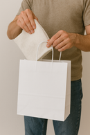Premium White Paper Carrier Bags Strong Kraft Tape Handle Bags Eco-Friendly Professional Look for Shops Events Takeaways