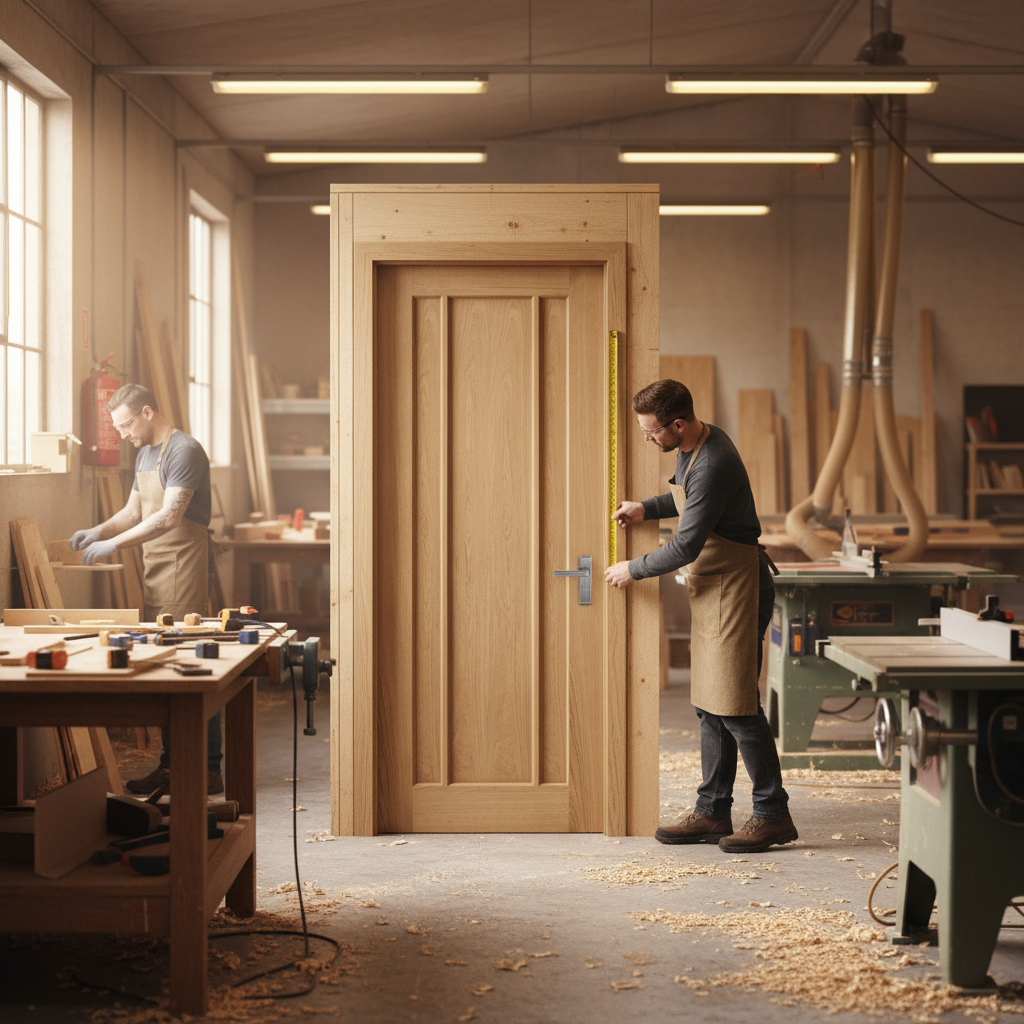 Unfinished 3 Panel Internal Oak Door with Solid Core Cons...