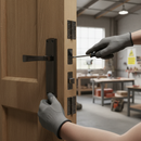 Fire Door Handle Set with Black Nickel Lever