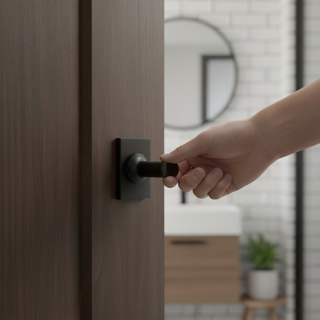Premium Matt Black Thumbturn Lock for Bathroom Privacy - Ideal for Industrial Style Doors