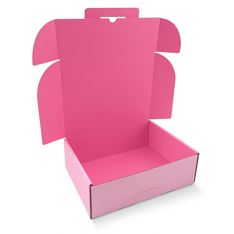 Premium Coloured Postal Boxes White Kraft Outer Vibrant Reveal High-Strength Commerce Packaging