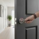 Stylish Chrome Lever On Round Rose Handle Set | With Hinges & Latch | Internal Doors