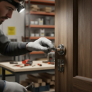 Polished Chrome Lever On Round Rose Handle Set | Hinges & Lock Included | Interior