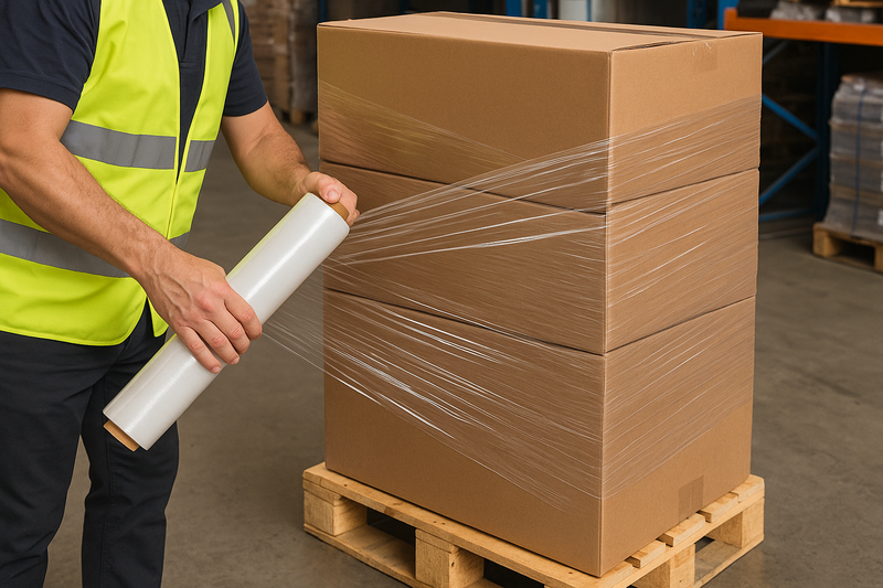 Premium Clear Stretch Wrap Extended Core High-Puncture Resistance Pallet Film for Warehousing