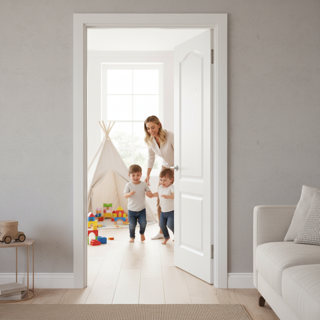 Internal Lifestyle Moulded Textured 2 Panel Arch Door - L...