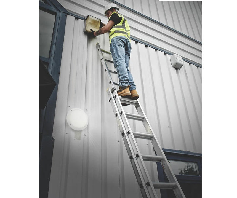 Industrial Grade Aluminium Double Extension Ladder For Trade Work - 7.03m