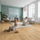 Premium 14mm Light Brushed 5G Click Engineered Real Wood Flooring - Natural Oak Finish for Timeless Elegance and Durability