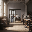 Premium Industrial Style 3 Door Folding Doors with Reeded Glass and Adjustable Frame Options