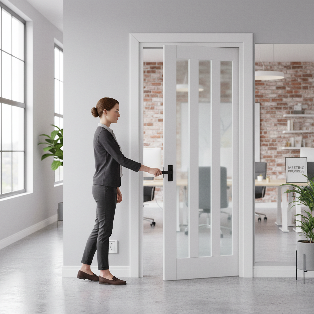 Internal Pocket Door Set with 3 Light Obscure Glass Panels