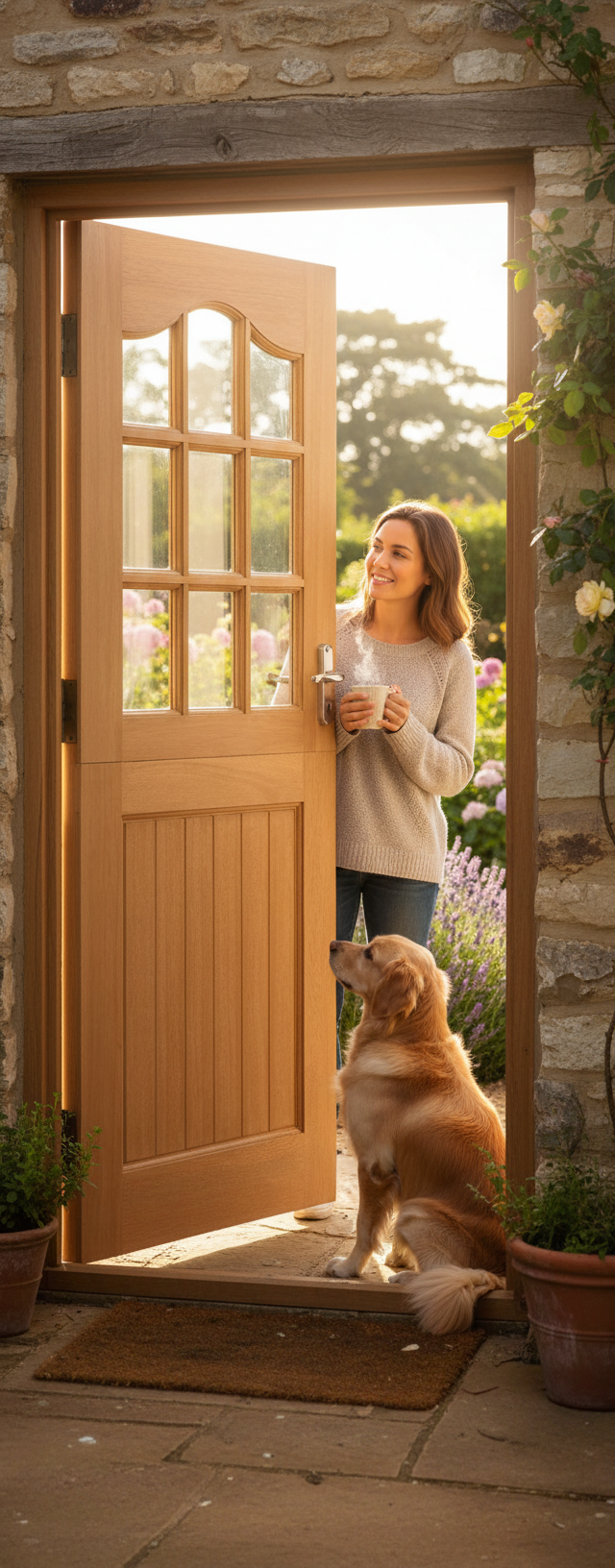 Premium 9 Light Double Glazed Stable Door - Unfinished for Custom Finish - High-Quality Professional Grade for Industrial and Commercial Applications