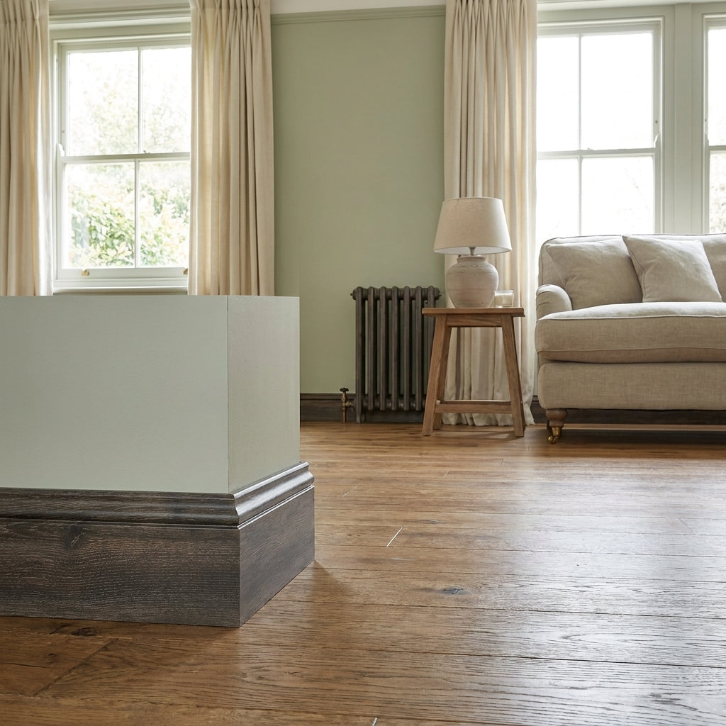2.4m High Gloss Oak Skirting Board 2400mm x 58mm x 19mm