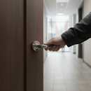 Round Lever Door Handle with Curved Cylinder Design