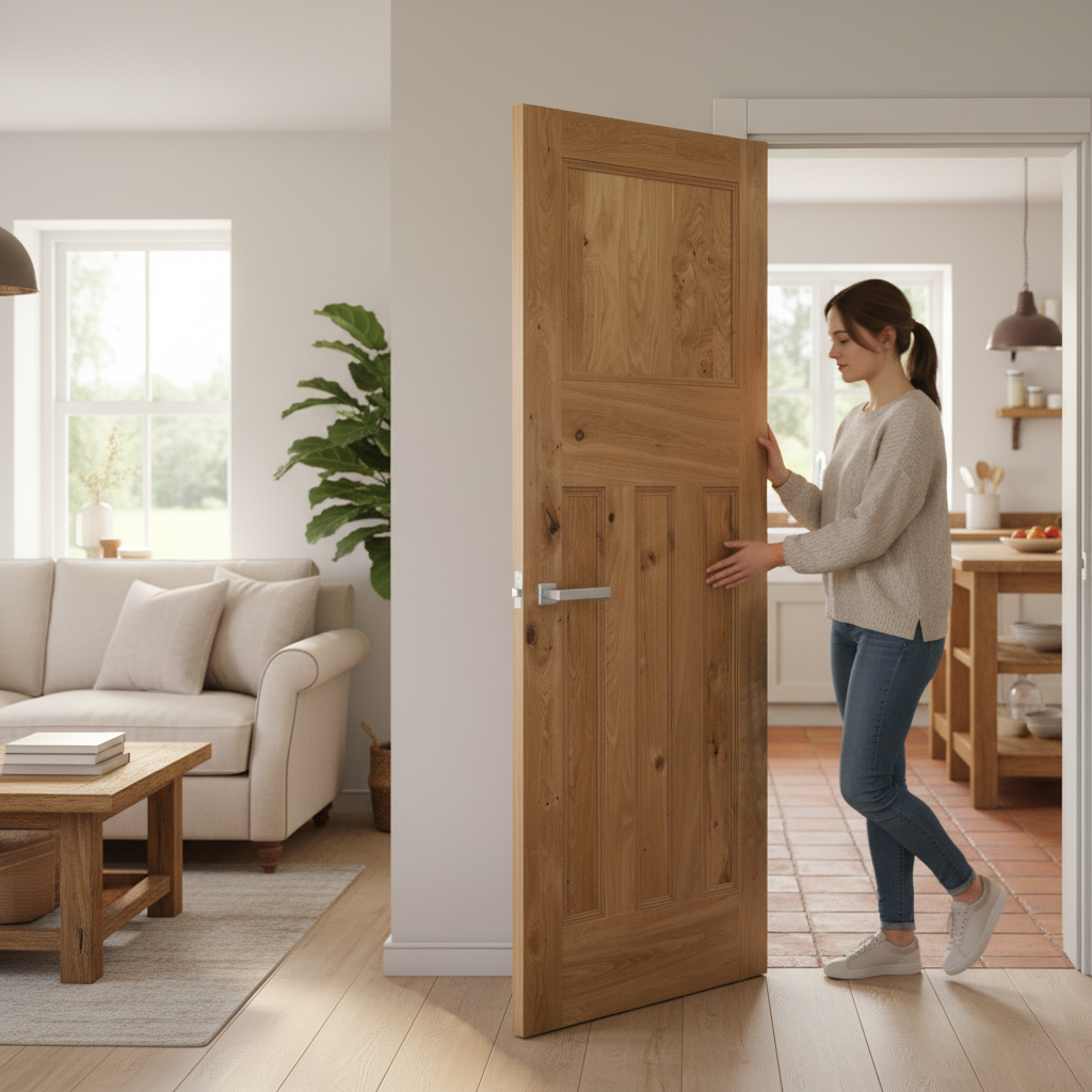 Internal Rustic Oak Fully Finished 1930's DX Door - Ideal
