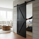 Internal Primed Z Brace Sliding Barn Door - Stylish Black...
