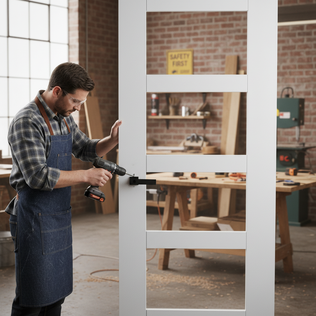 Premium Internal Primed Shaker 4 Light Clear Glass Made-to-Measure Door for Custom Installations