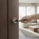 Round Lever Door Handle Set in Polished Chrome Finish - S...