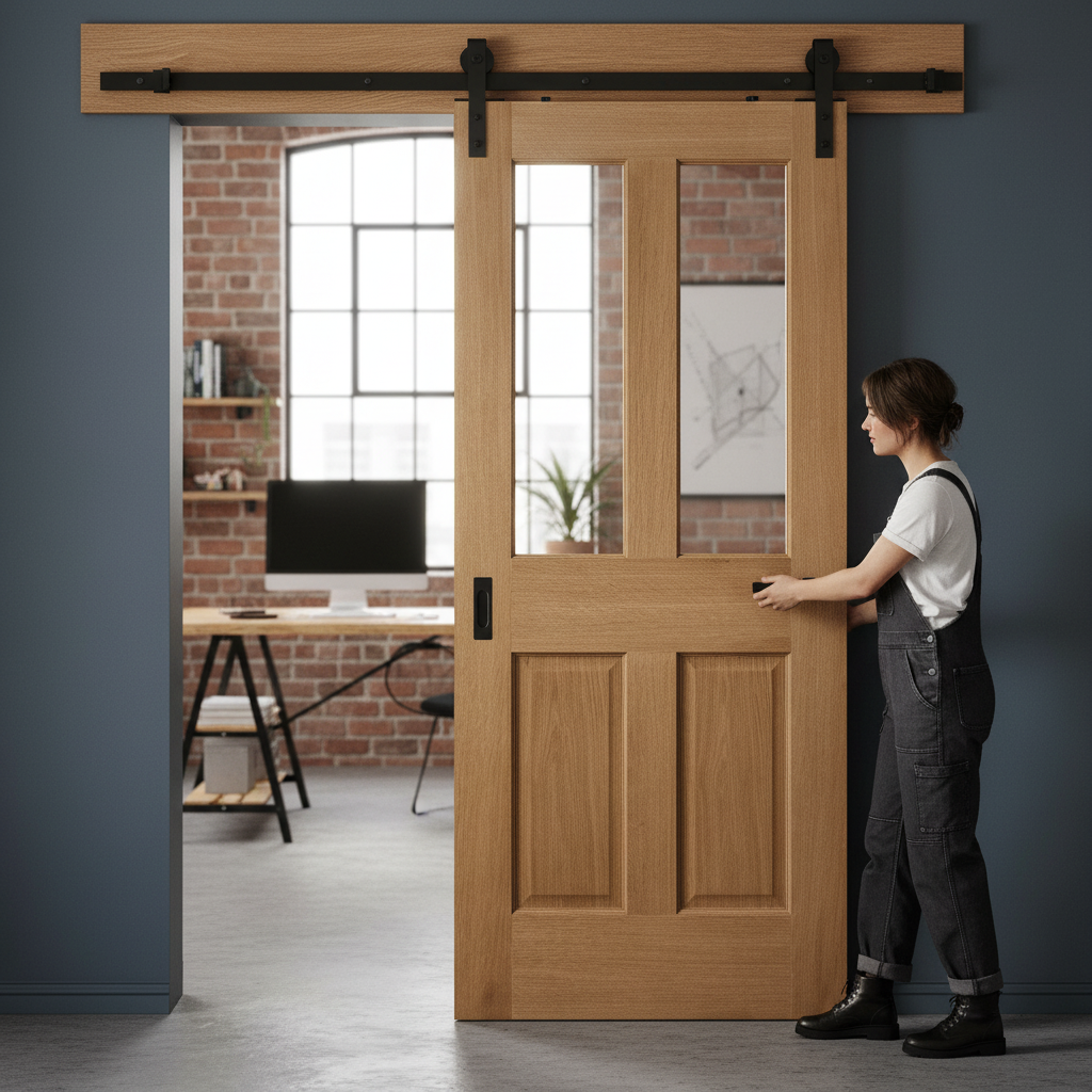 Internal Unfinished Traditional Victorian Sliding Door
