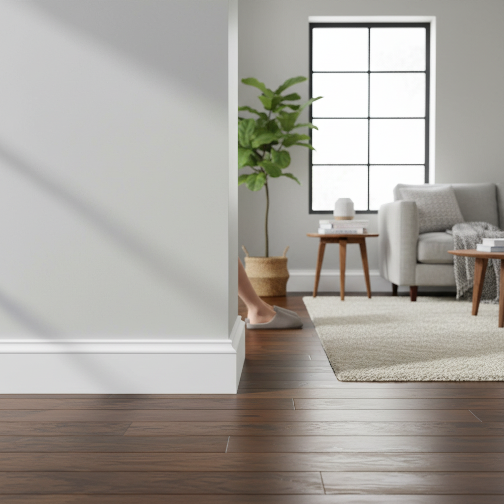 White Painted Base Cap Moulding 2.4m Length