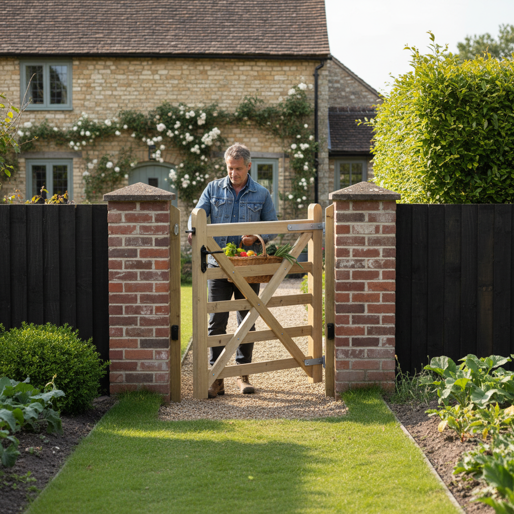 External Solid Pine Unfinished Framed Ledged and Braced Gate