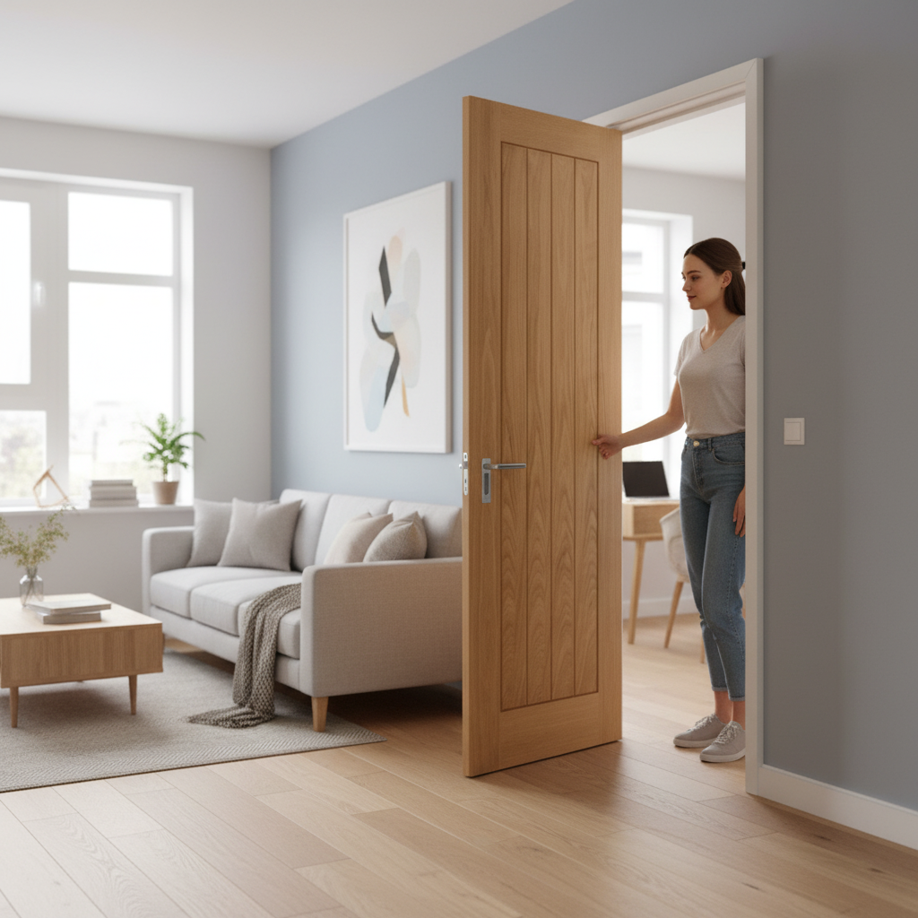 Fully Finished Internal Pocket Door Set with Elegant Oak ...