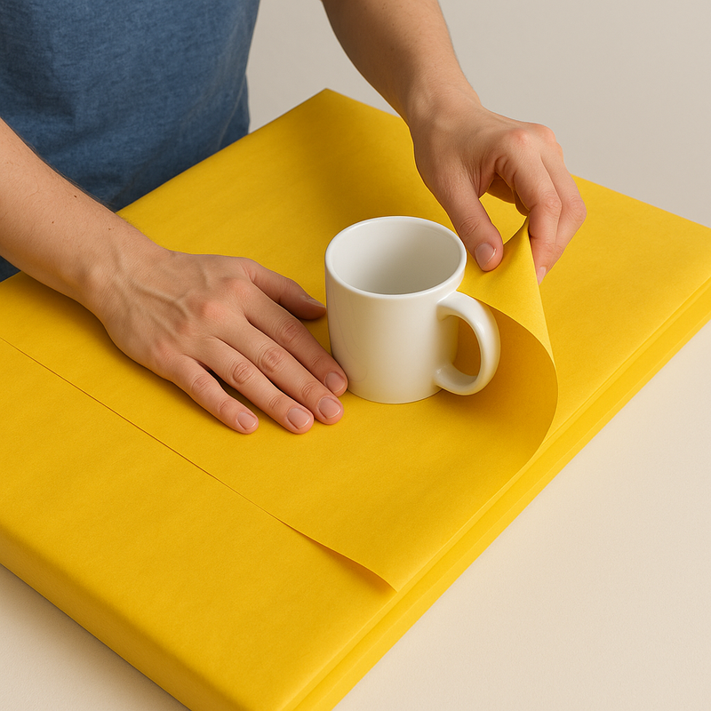 High-Performance Yellow Tissue Paper 16gsm Perfect for Gifts Clothing Crockery Retail Packaging