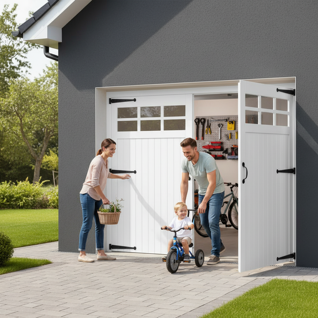 White Painted Composite Garage Door