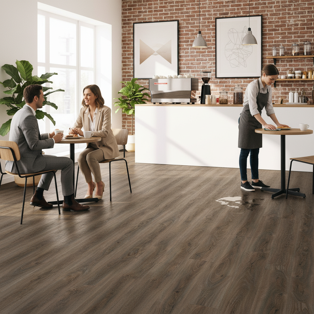 Premium Lifestyle SPC 5mm Rigid Core Vinyl Flooring with Waterproof Surface and 1mm Underlay - Elegant Wood Effect Design