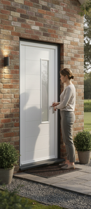 Premium Glazed Composite External Door with Modern 7 Panel Design, Low Maintenance and Easy Installation
