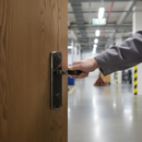 Fire Door Handle Set with Black Nickel Lever