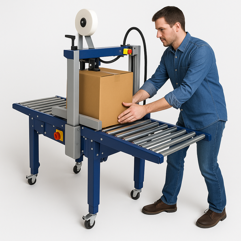 High-Speed Single Phase Carton Sealer Industrial Side-Drive Packing Machine with Dual Tape Sealing