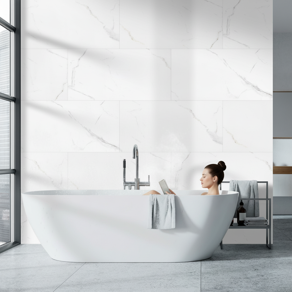 4mm High Gloss Wall Panelling with Waterproof Limestone Core