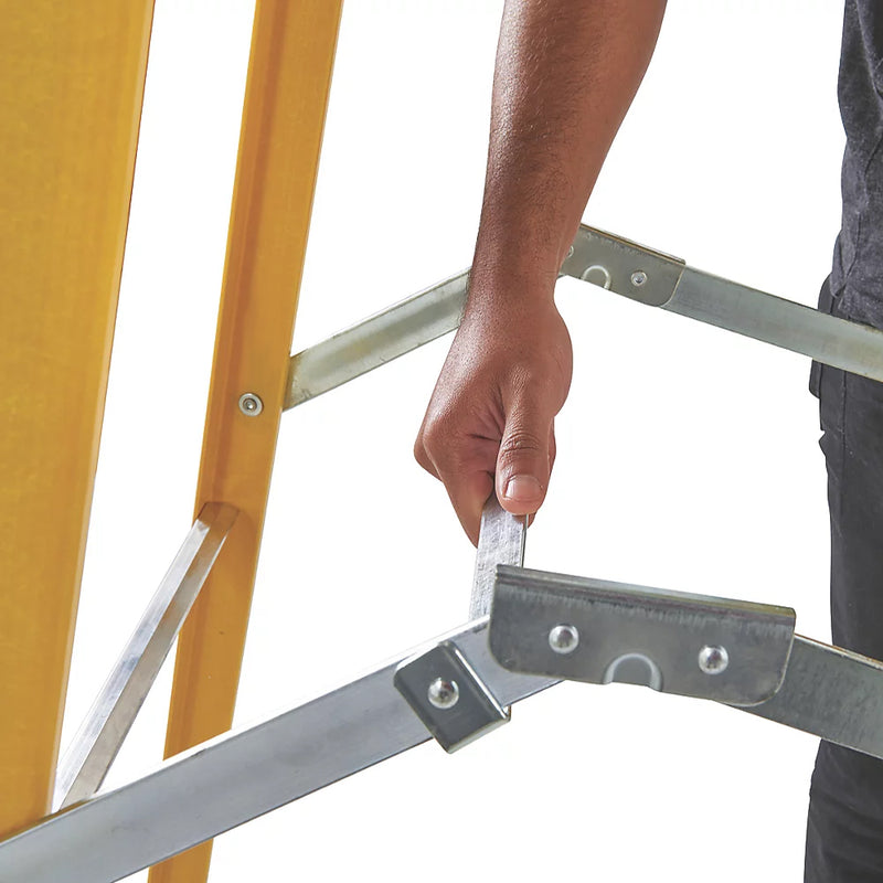 Premium Fibreglass 8-Step Swingback A-Frame Step Ladder For Electrical Environments