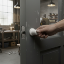 Round WC Thumbturn Lock for Bathroom Doors - Sleek Matt W...