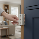 75mm Button Tipped Hinge | Polished Chrome Finish | Heavy-Duty Steel Construction