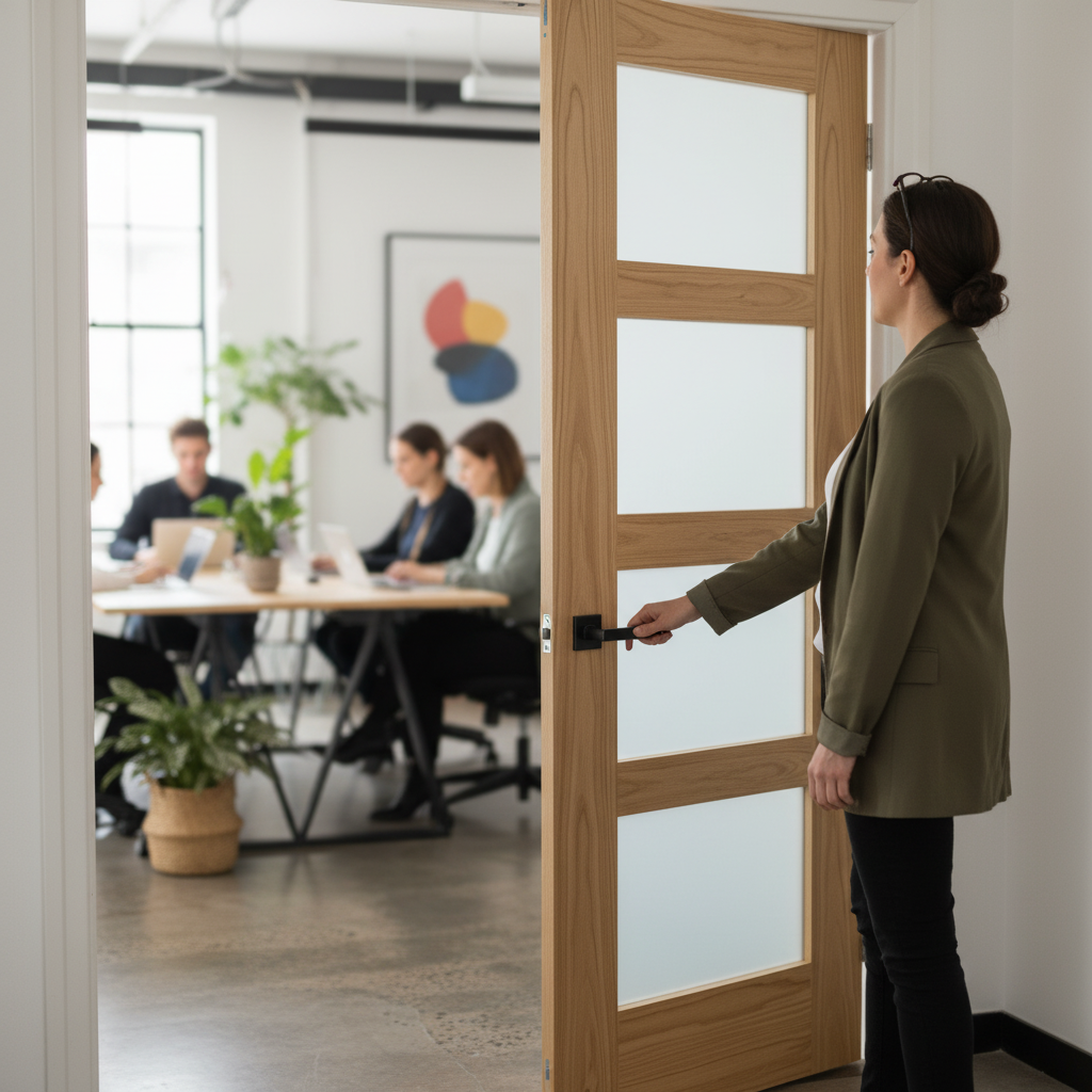 Premium Made-to-Measure Internal Shaker Door with 4 Light Obscure Glass for Custom Interiors