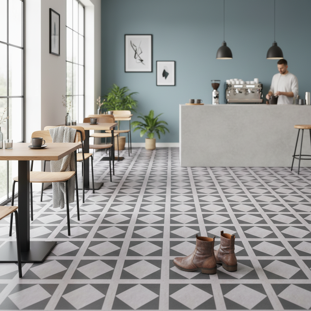 Premium Self-Adhesive Vinyl Tile Flooring 1.5mm Thick - 305mm x 305mm Waterproof Cushioned Tiles for Easy Installation