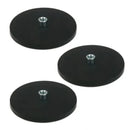 Pack of 10 Black Rubber-Coated Zinc Magnets - 43mm Diameter