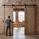 Premium Heavy Duty Top Hung Sliding Barn Door Track - Matt Black Finish for Doors up to 100kg and 1000mm Width