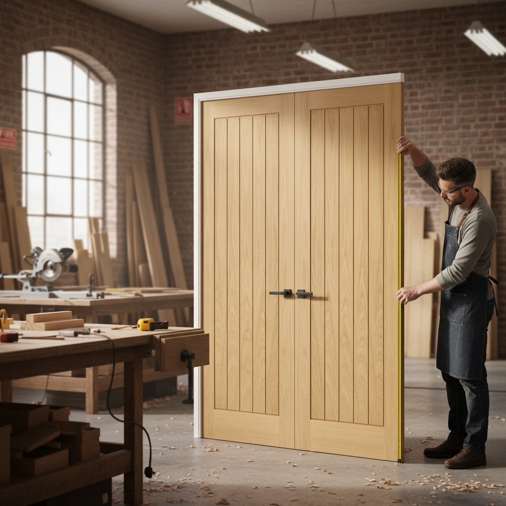 Internal Unfinished Oak Door Pair with Seamless Installation