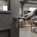 Fire Rated Lever Handle Set with Two-Tone Chrome Finish -...